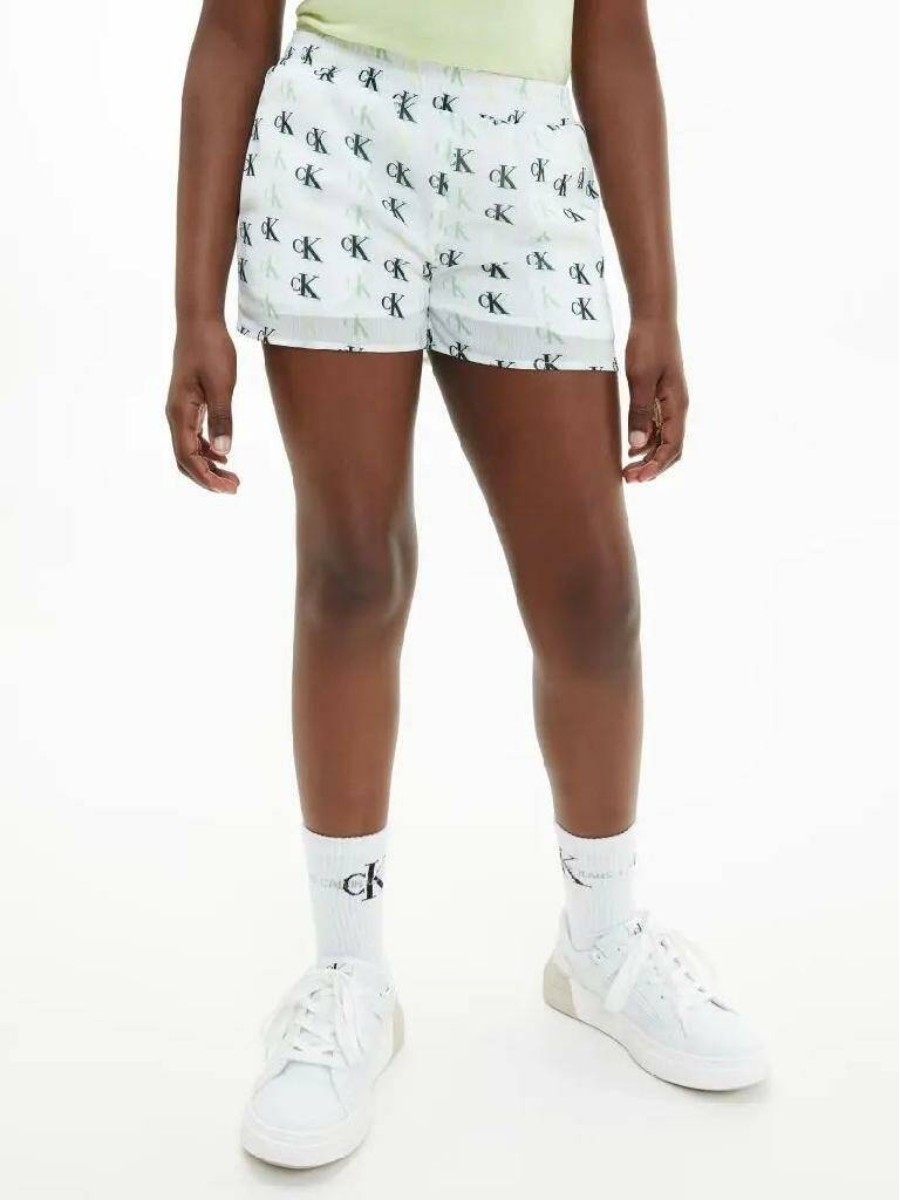 Шорты детские Calvin Klein Monogram Aop Shorts белый 158