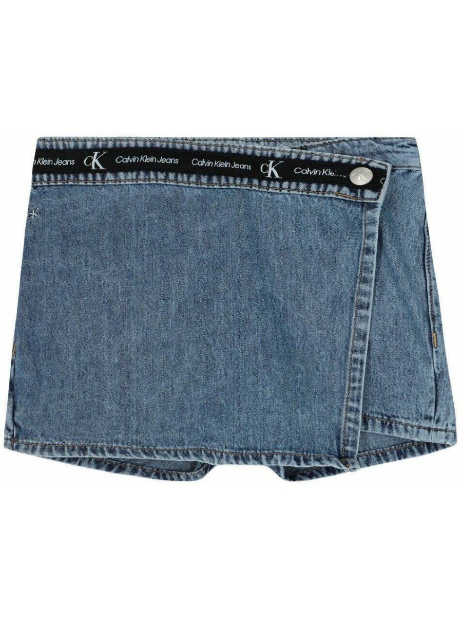 

Юбка-шорты детская Calvin Klein Denim Logo Tape Skort синий 134, Denim Logo Tape Skort