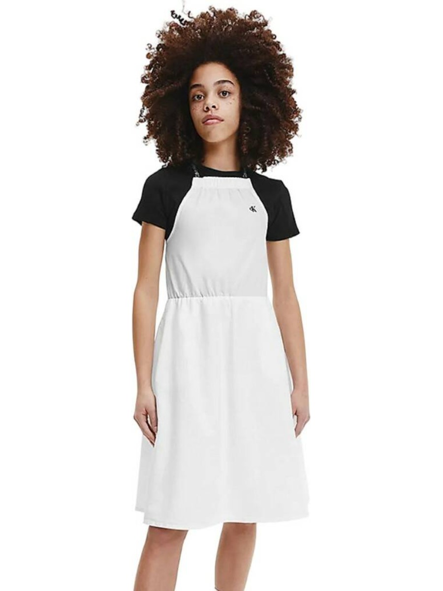 Платье детское Calvin Klein Logo Tape Strap Midi Dress белый 110