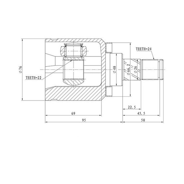 

Шрус Внутренний Nissan Almera N16 (00--06) Zikmar арт. Z87639R