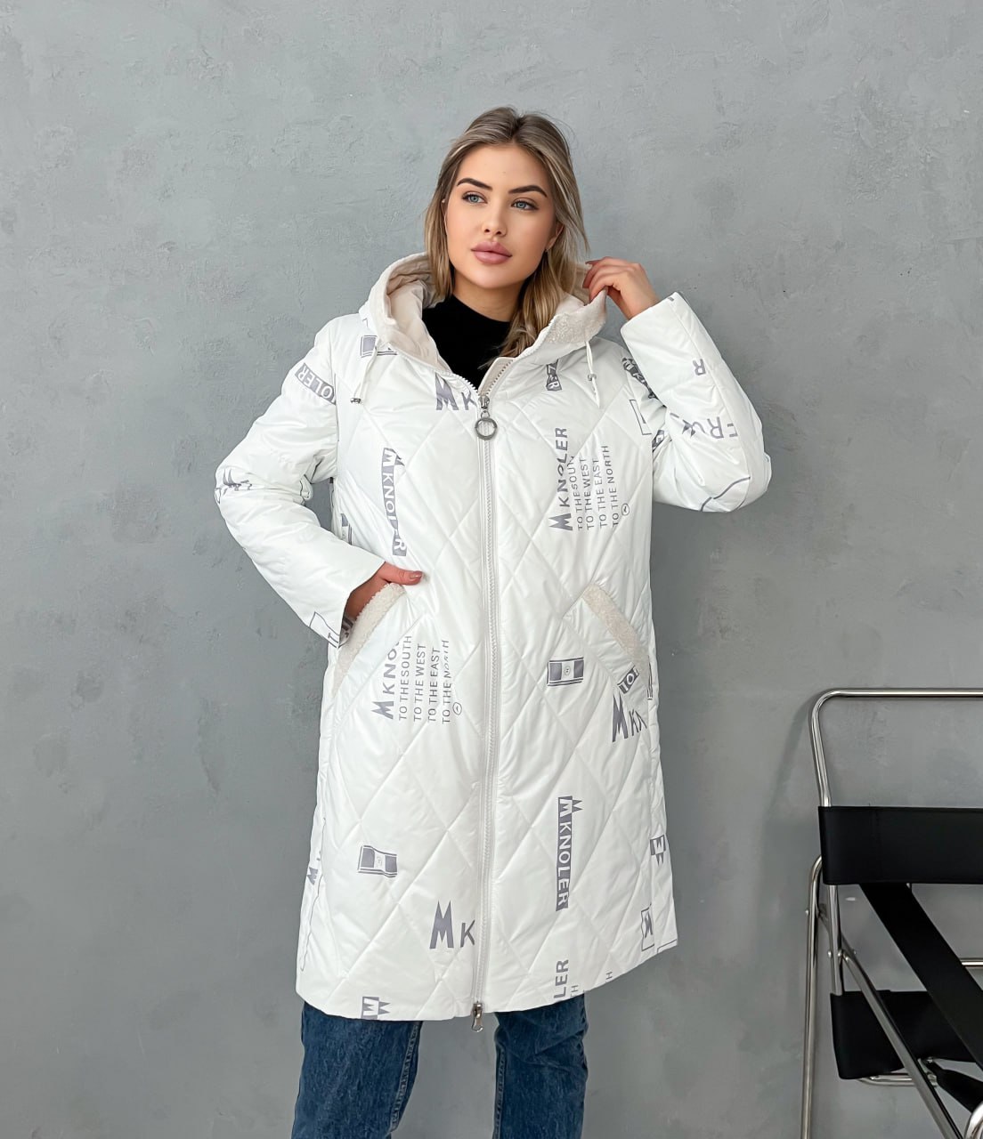 

Куртка женская 7020 белая 50 RU, Белый, 7020
