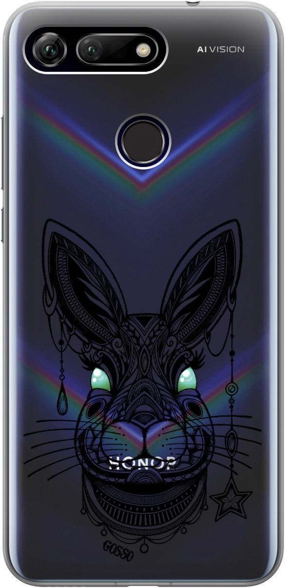 

Чехол на Honor View 20 (V20) с принтом "Grand Rabbit" прозрачный, Прозрачный;зеленый, 667