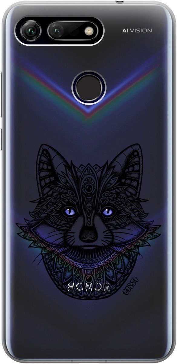 

Чехол на Honor View 20 (V20) с принтом "Grand Raccoon" прозрачный, Прозрачный;синий, 667