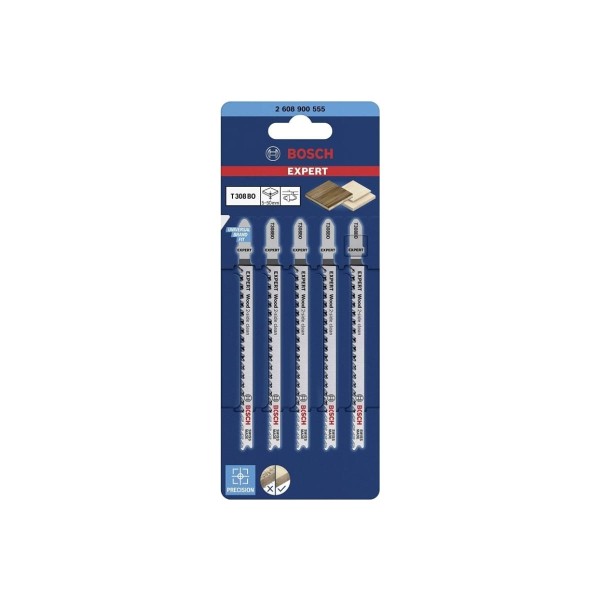 

Пилки Expert Т308ВO, HCS, 5 шт для лобзика Bosch 2608900555