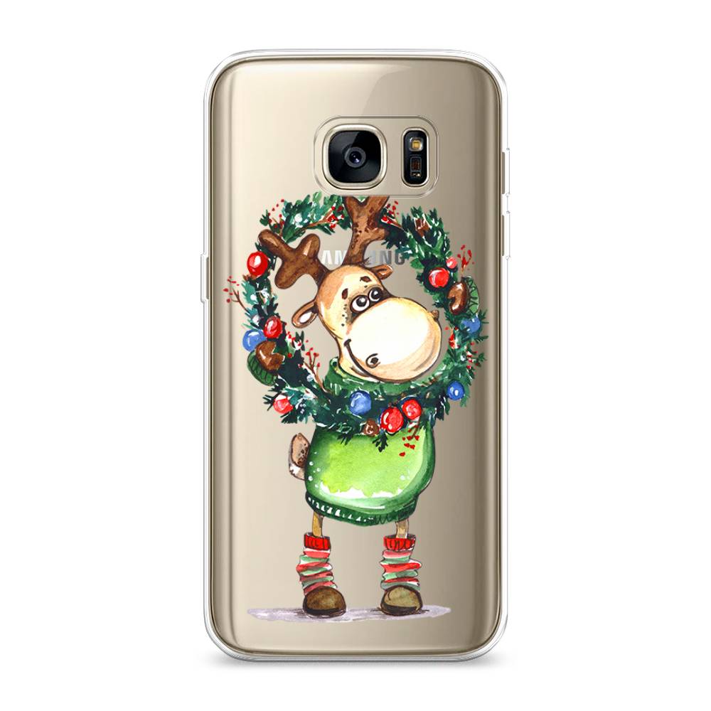 

Чехол на Samsung Galaxy S7 edge "Олень с новогодним венком", 24650-4