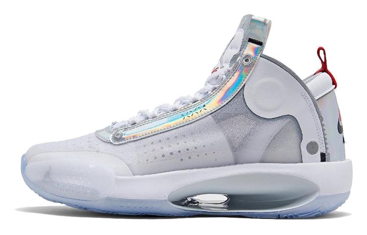 

Кроссовки унисекс Jordan Air Jordan 34 White Iridescent серые 45 EU, Серый, Air Jordan 34 White Iridescent