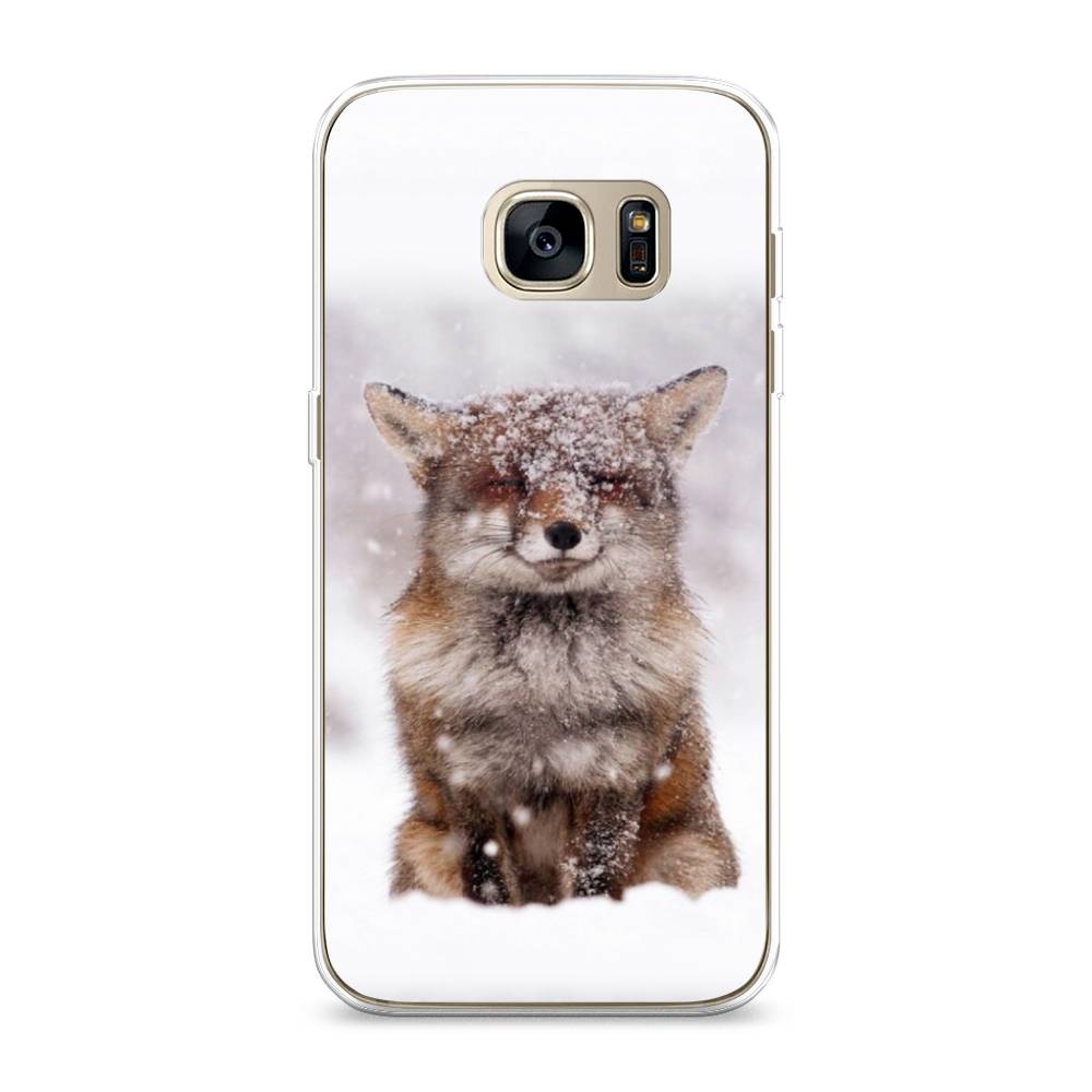 

Чехол на Samsung Galaxy S7 edge "Зимняя лиса", Белый;серый;коричневый, 24650-1