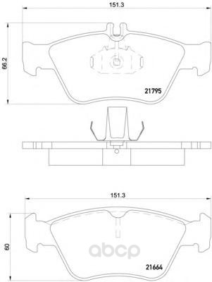 

Колодки пер.MERCEDES W202, W210