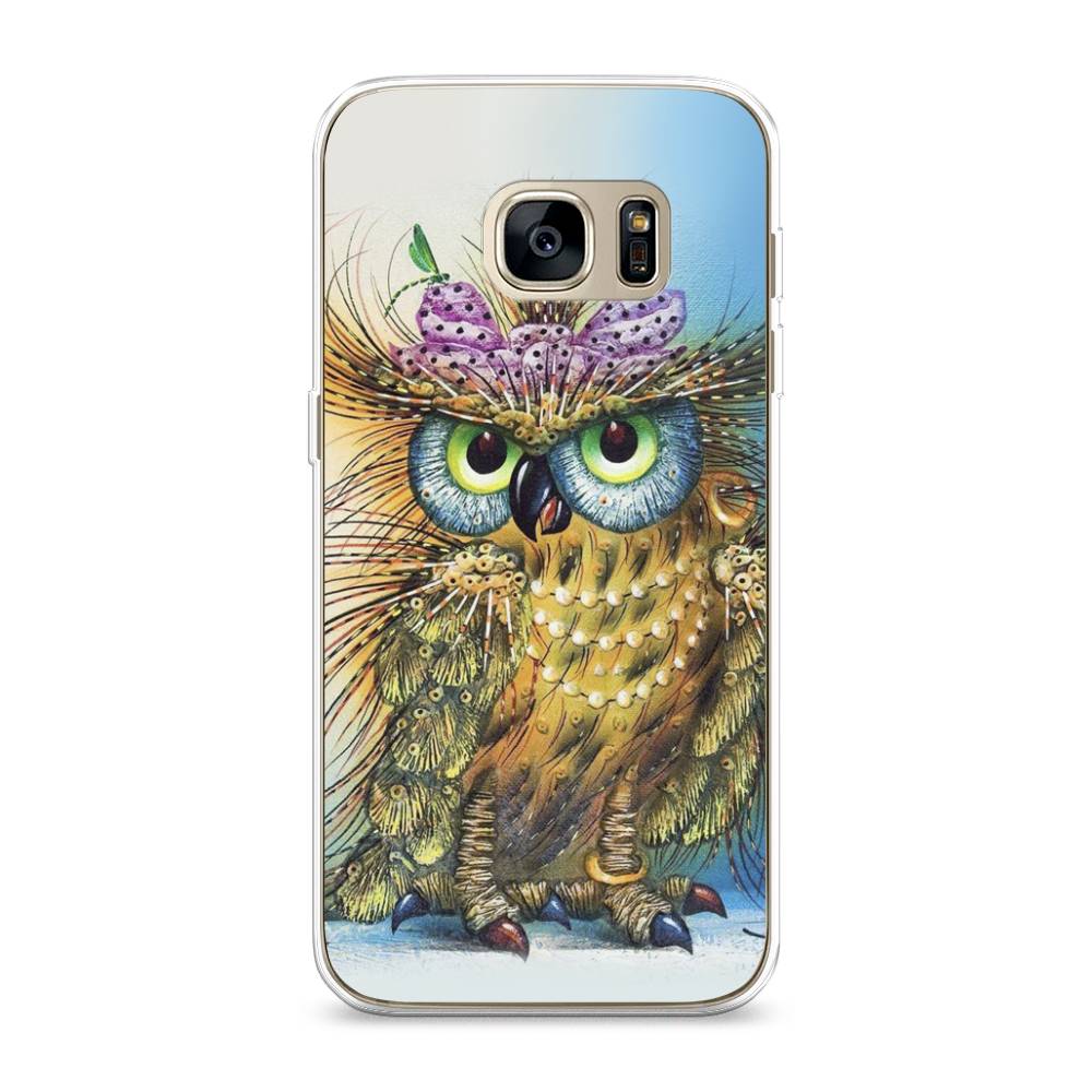 

Чехол на Samsung Galaxy S7 edge "Модная сова", Коричневый;голубой, 24650-1