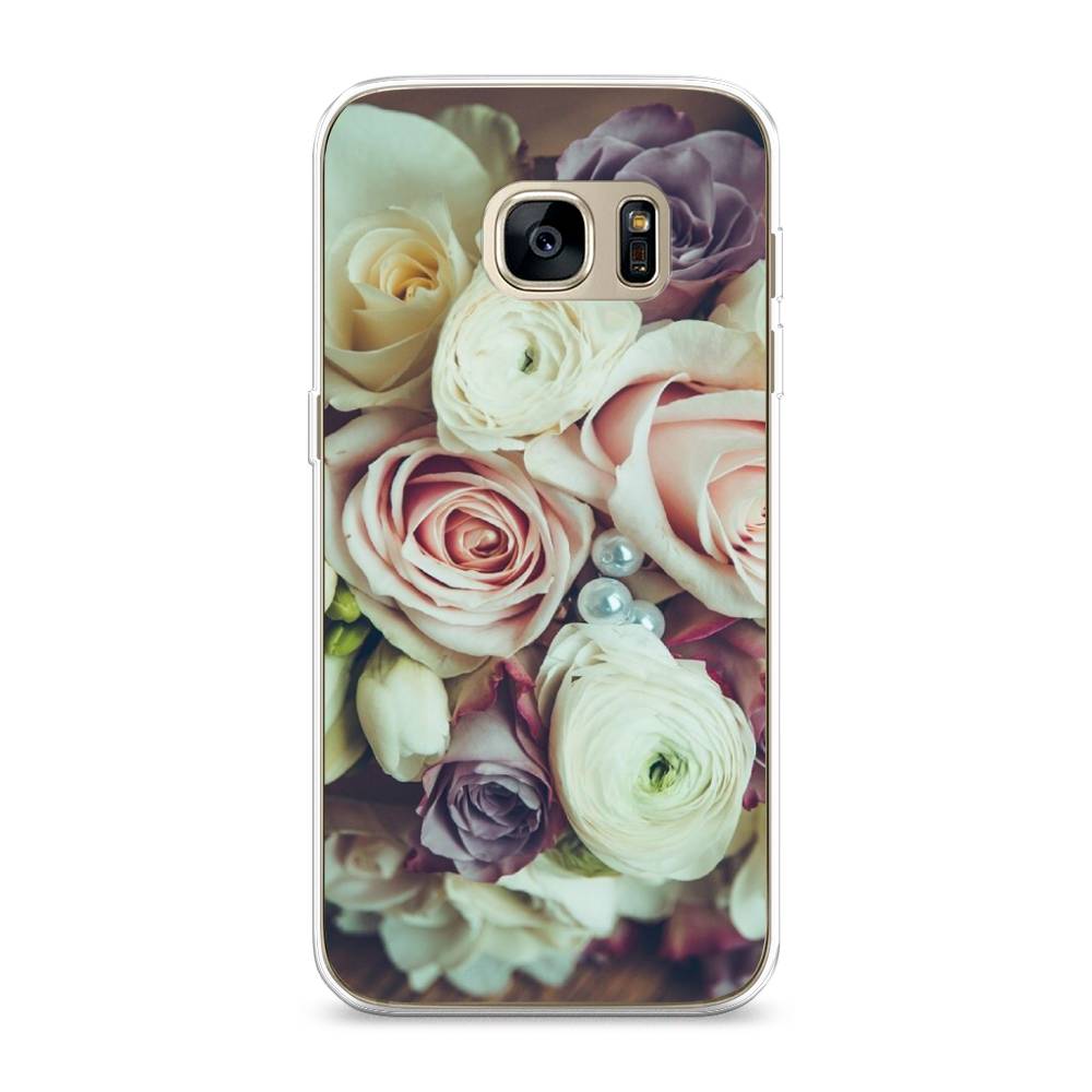 

Чехол на Samsung Galaxy S7 edge "Свадебный букет", Белый;фиолетовый, 24650-2