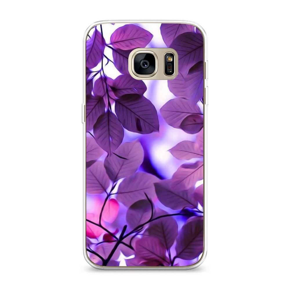 

Чехол на Samsung Galaxy S7 edge "Сиреневые листики", Фиолетовый;голубой, 24650-2