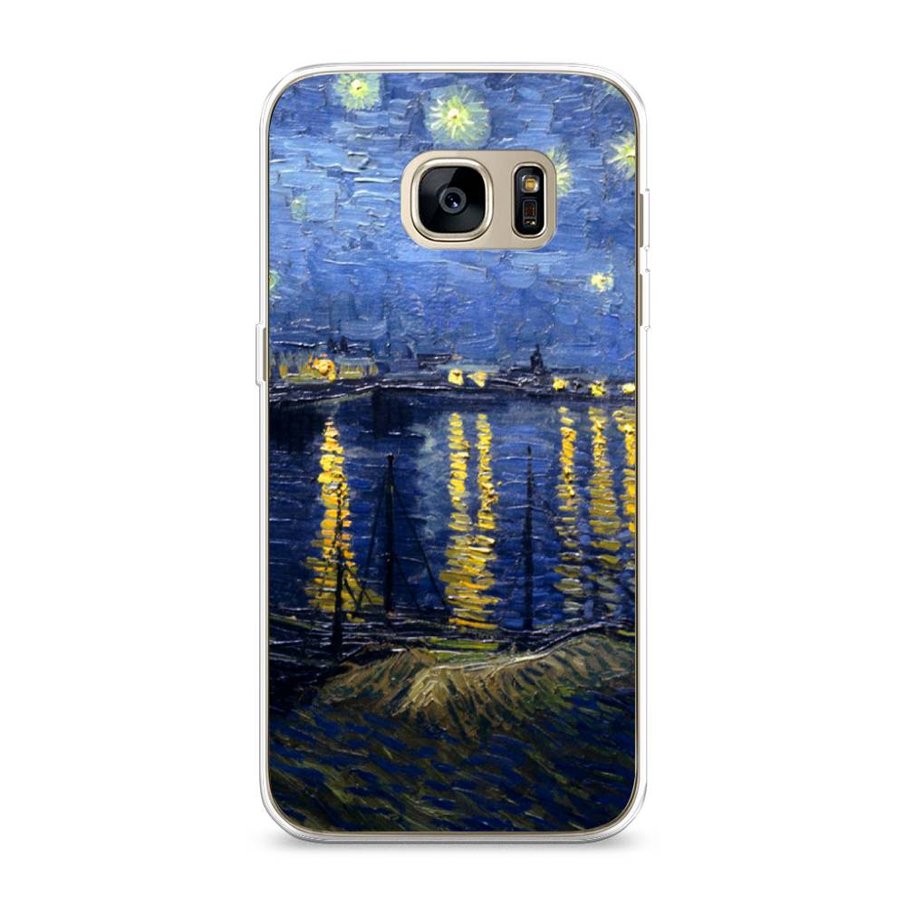 

Чехол на Samsung Galaxy S7 edge "Звездная ночь над Роной", Синий;желтый, 24650-4