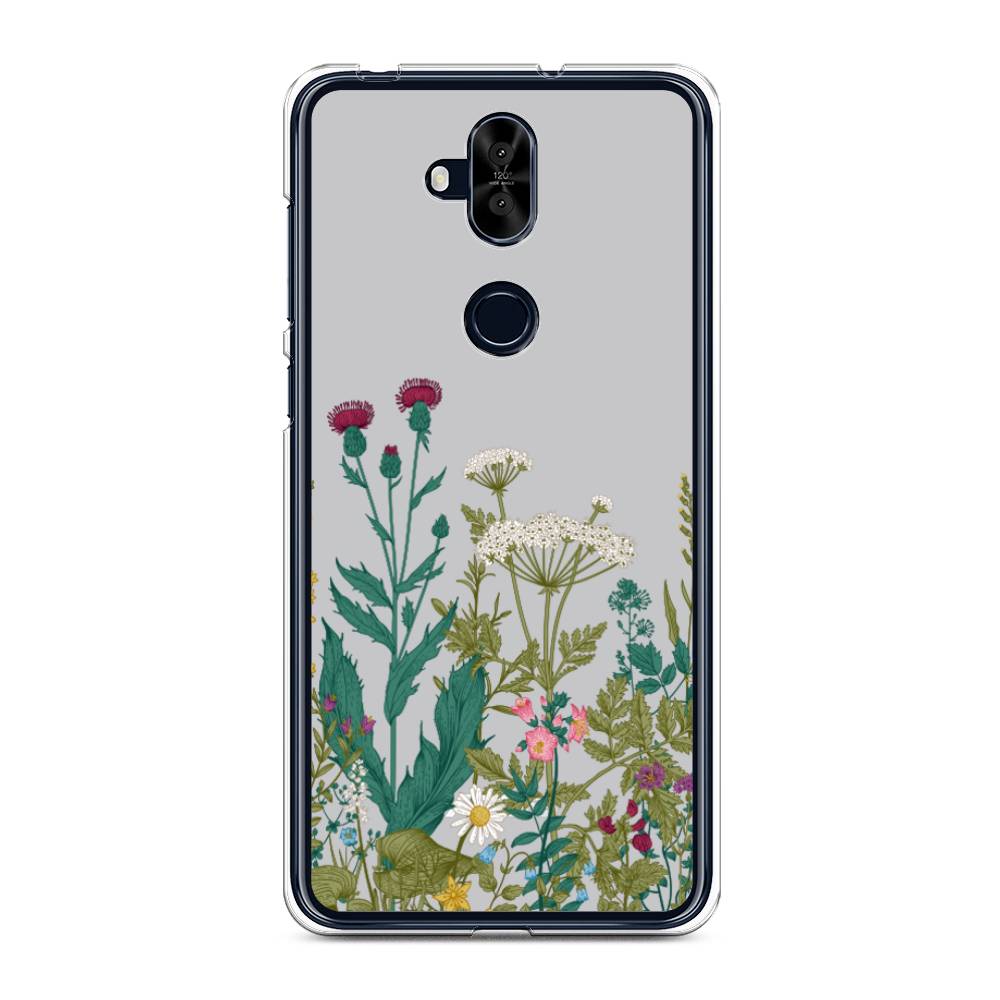 

Чехол для Asus Zenfone 5 Lite (ZC600KL) "Дикие полевые цветы", Зеленый;розовый;белый, 43150-2