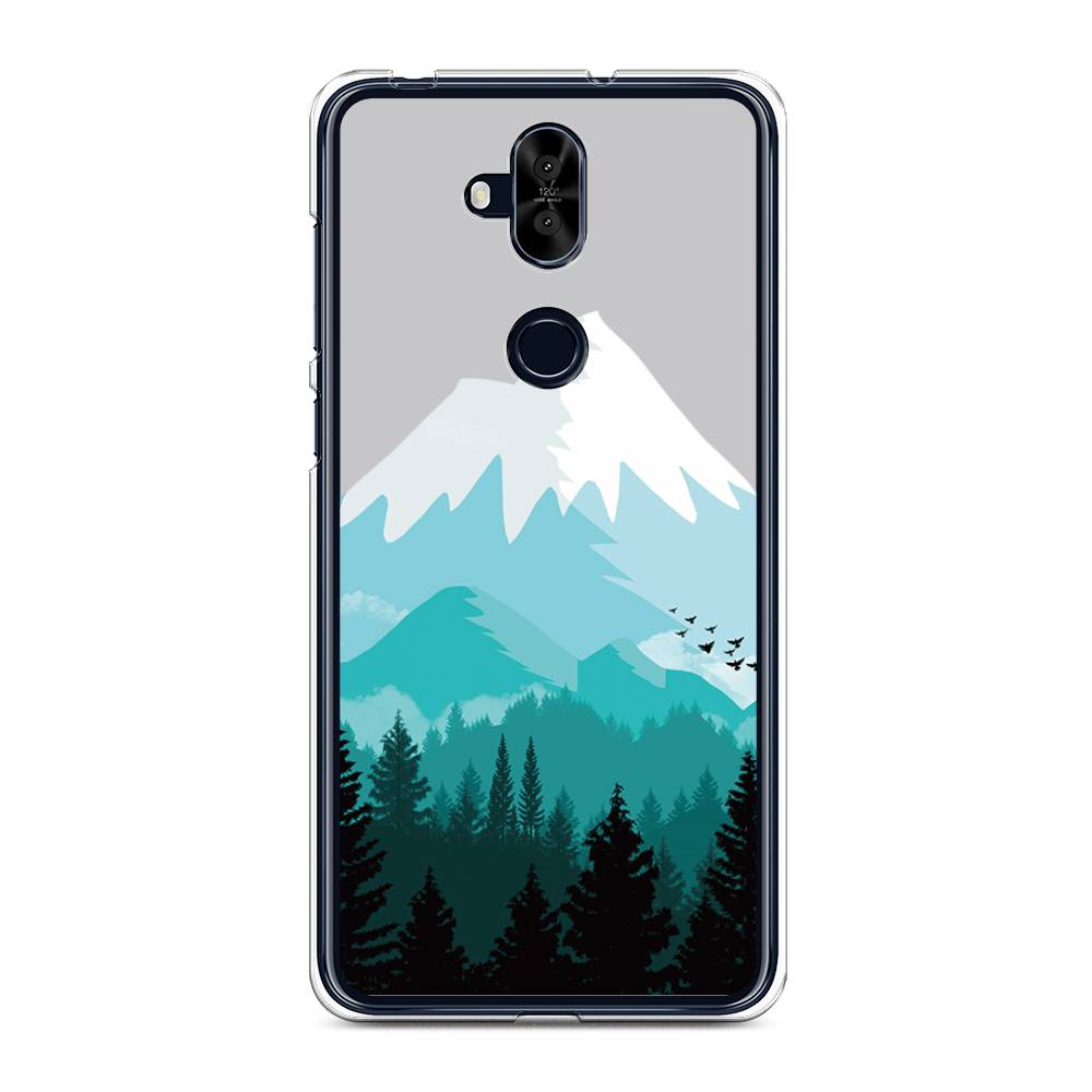 

Чехол для Asus Zenfone 5 Lite (ZC600KL) "Синяя снежная гора", Белый;голубой, 43150-2