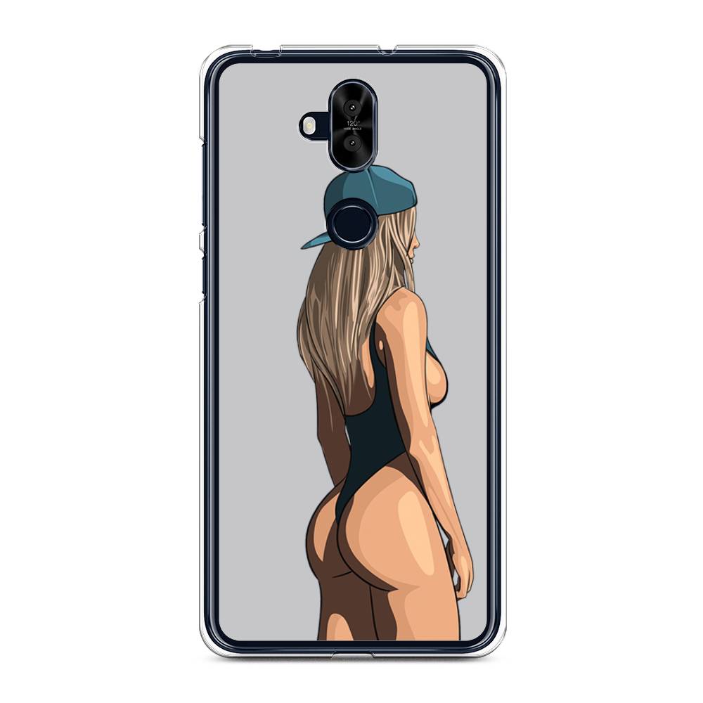 

Чехол для Asus Zenfone 5 Lite (ZC600KL) "Девушка в черном купальнике", Зеленый;бежевый;черный, 43150-6