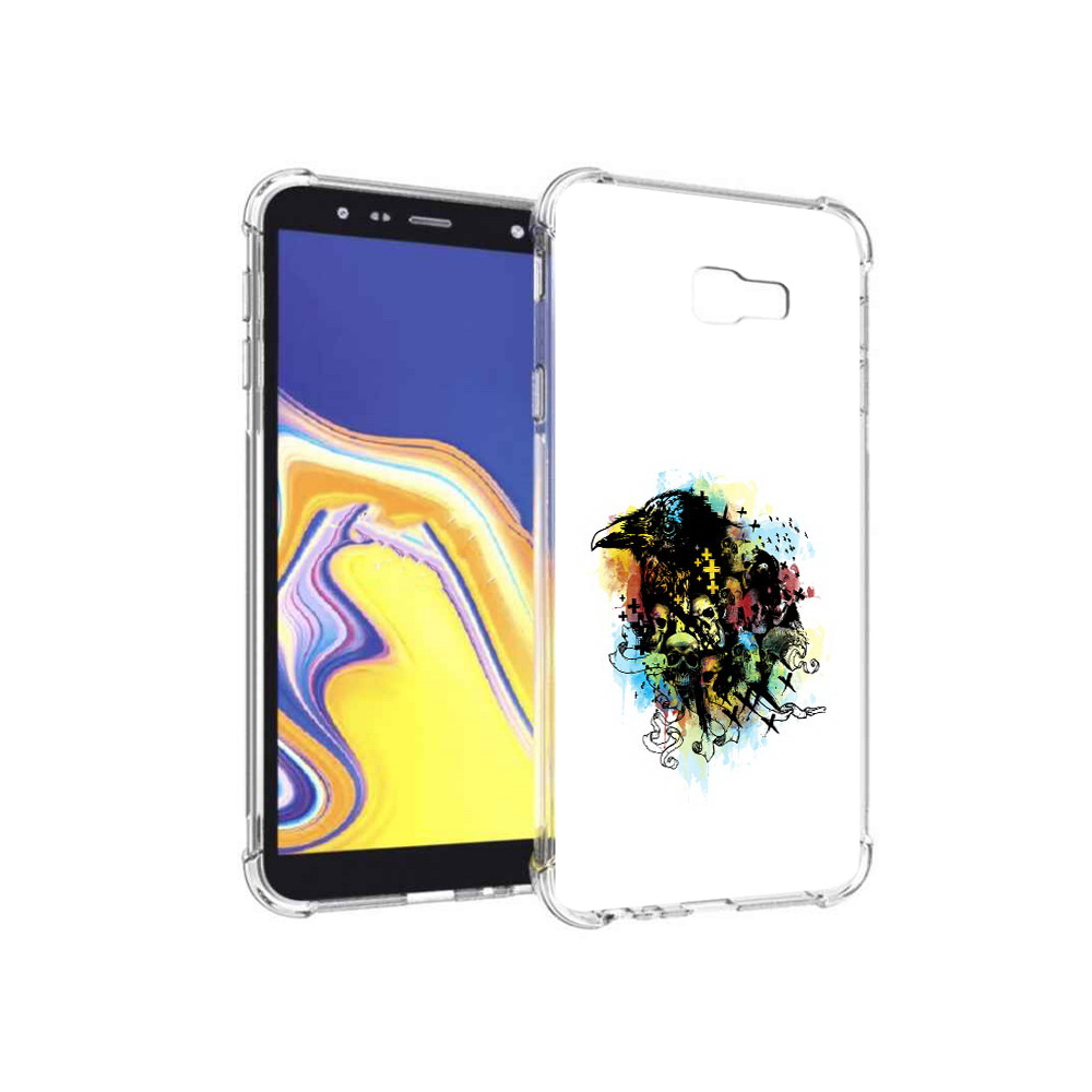 

Чехол MyPads Tocco для Samsung Galaxy J4+ (2018) ворон и черепа (PT118081.545.273), Прозрачный, Tocco