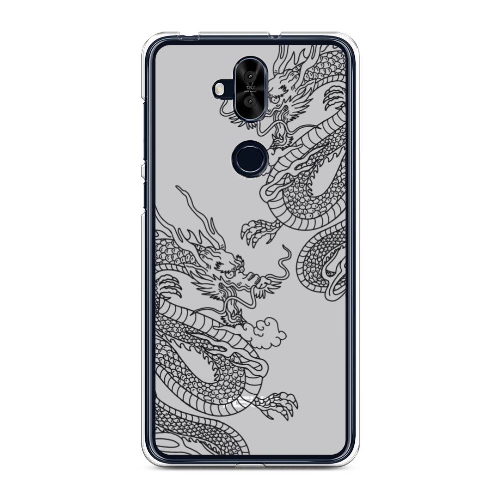 

Чехол на Asus Zenfone 5 Lite (ZC600KL) "Два китайских дракона", Серый;черный, 43150-1
