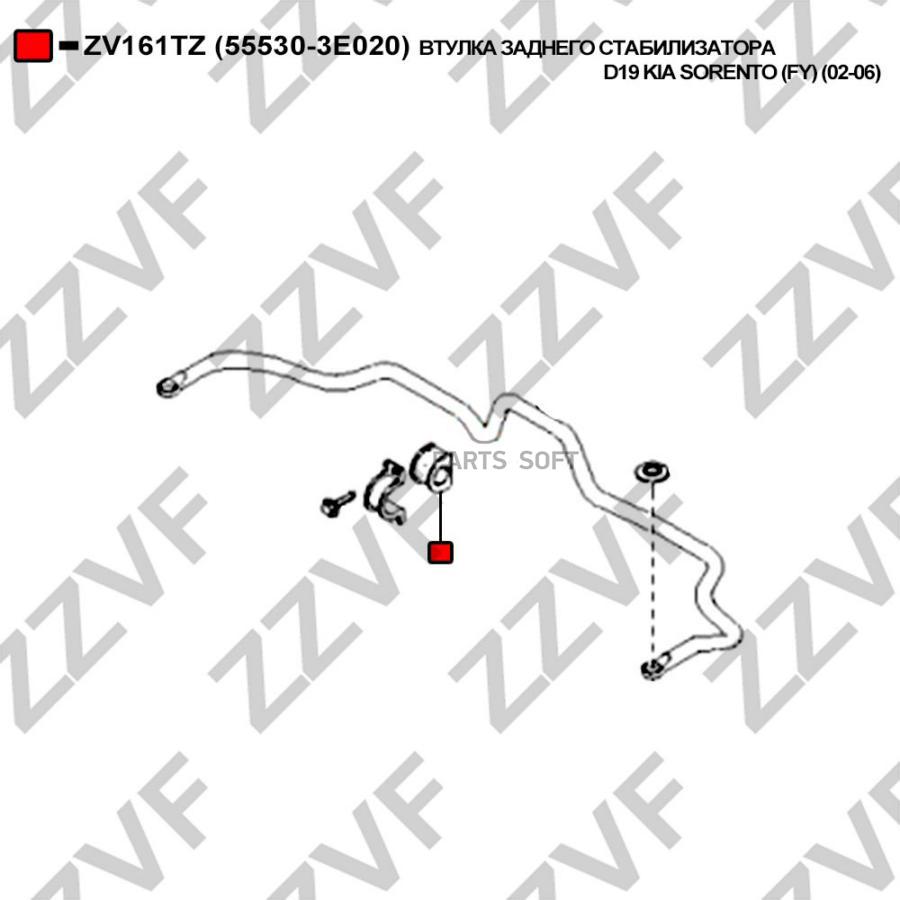 Втулка Заднего Стабилизатора D19 Kia Sorento Fy 1Шт ZZVF ZV161TZ 380₽