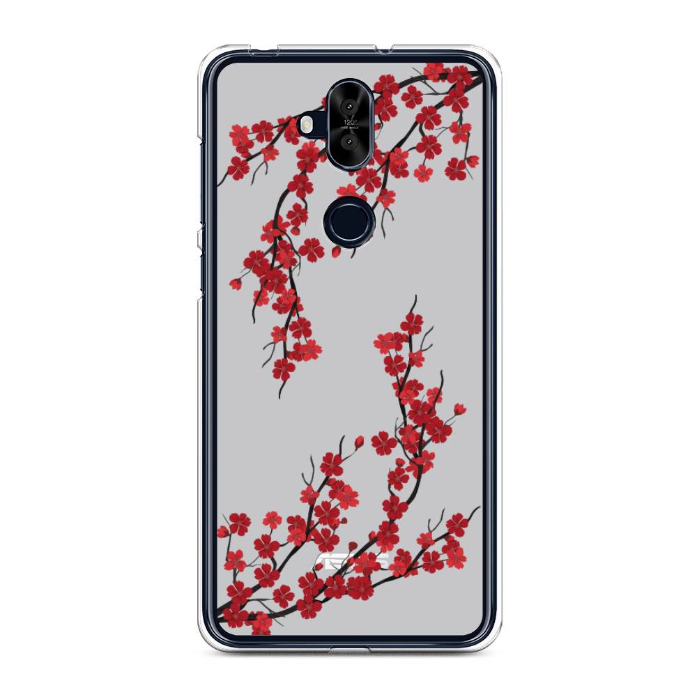 

Чехол для Asus Zenfone 5 Lite (ZC600KL) "Красная сакура", Красный;черный, 43150-2