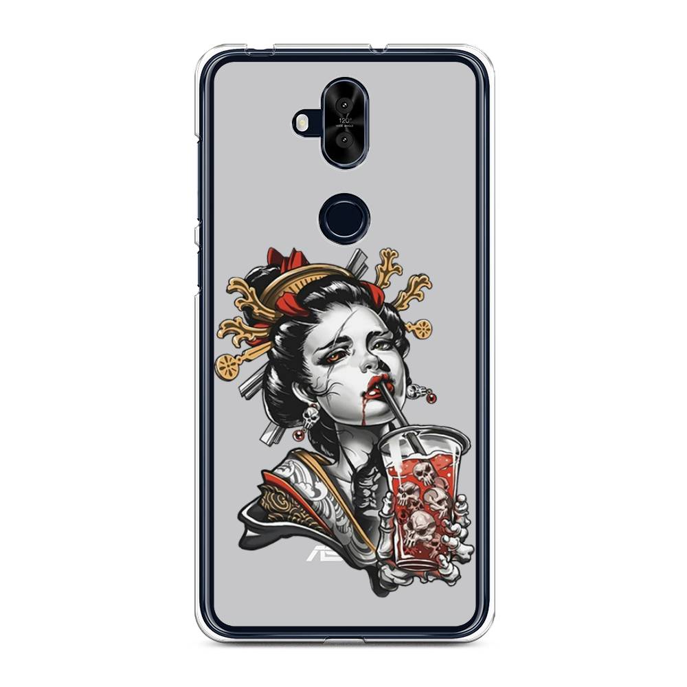

Чехол для Asus Zenfone 5 Lite (ZC600KL) "Опасная гейша", Красный;черный;серый, 43150-4