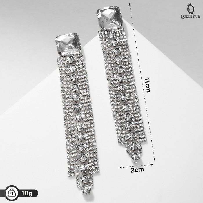 

Серьги шандельеры из бижутерного сплава Queen Fair 7795791, стразы