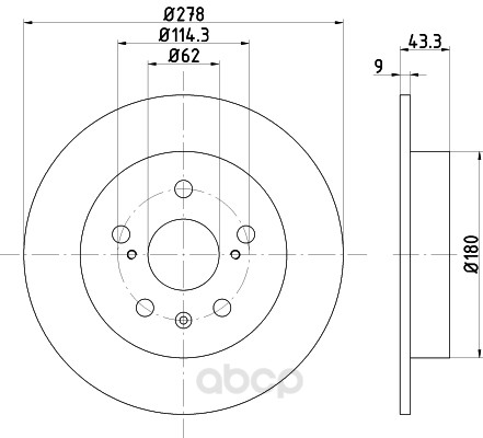 

Диск тормозной SUZUKI SX4 (EY, GY),SX4 Stufenheck (GY),SX4 Saloon (GY) с покрытием PRO