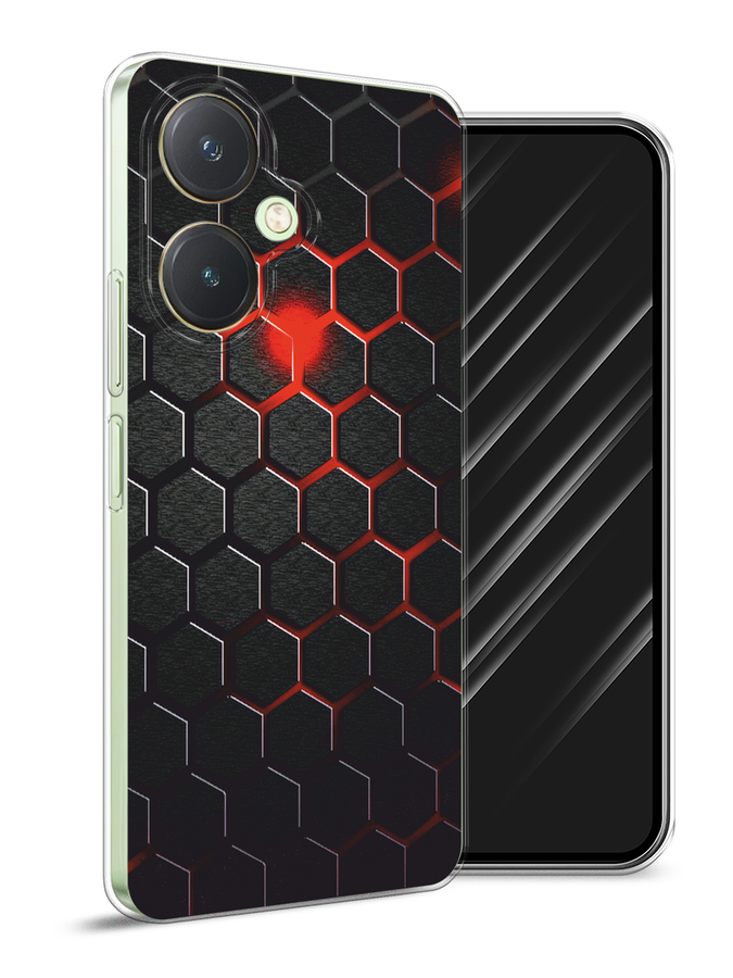 

Чехол Awog на Vivo Y27 4G "Фон соты красные", Красный;черный, 269150-1