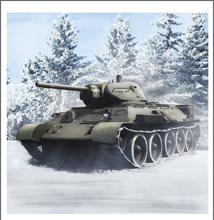 

Сборная модель Zebrano Советский танк 34 образца 1942 г 100011, 1/100