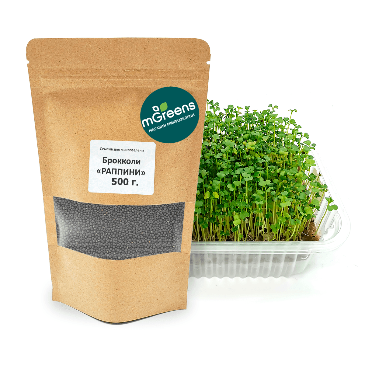 

Семена для микрозелени mGreen's Брокколи "Раппини" 500 г, rappini_ves