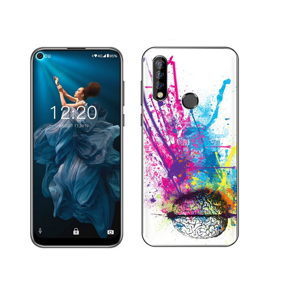 

Чехол MyPads Tocco для Oukitel C17 Pro яркий красочный мозг, Прозрачный, Tocco