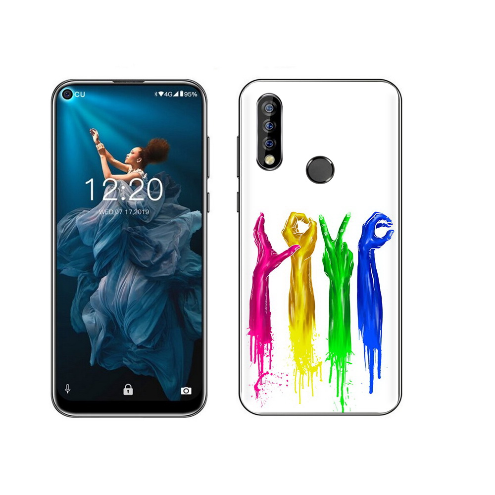 

Чехол MyPads Tocco для Oukitel C17 Pro яркие руки love, Прозрачный, Tocco