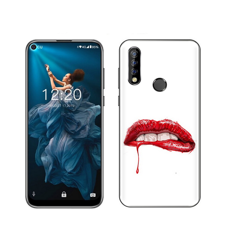 

Чехол MyPads Tocco для Oukitel C17 Pro яркие красные губы, Прозрачный, Tocco