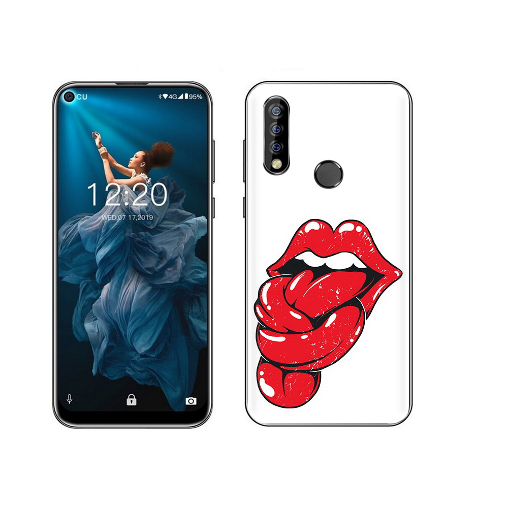 

Чехол MyPads Tocco для Oukitel C17 Pro яркие губы с языком, Прозрачный, Tocco