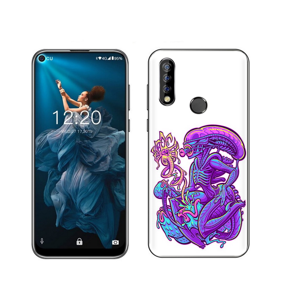 

Чехол MyPads Tocco для Oukitel C17 Pro чужой фиолетовый цвет, Прозрачный, Tocco