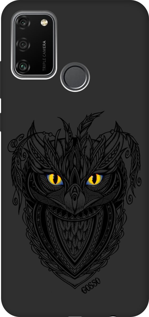 

Матовый Soft Touch силиконовый чехол на Honor 9A с принтом "Grand Owl" черный, Черный;голубой, 230