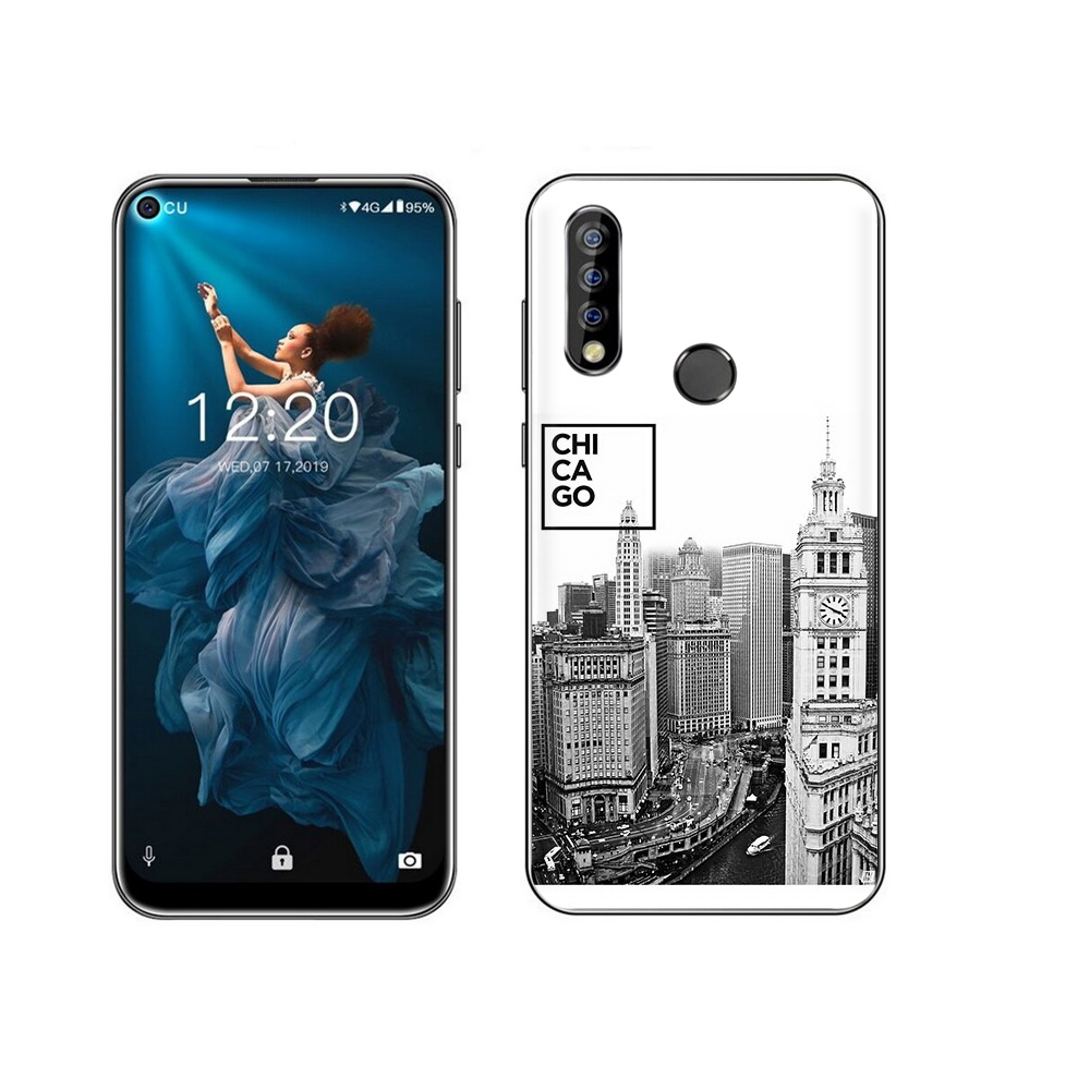 

Чехол MyPads Tocco для Oukitel C17 Pro черно белый чикаго, Прозрачный, Tocco