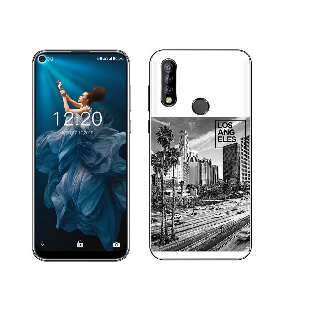 

Чехол MyPads Tocco для Oukitel C17 Pro черно белый лос анджелес, Прозрачный, Tocco