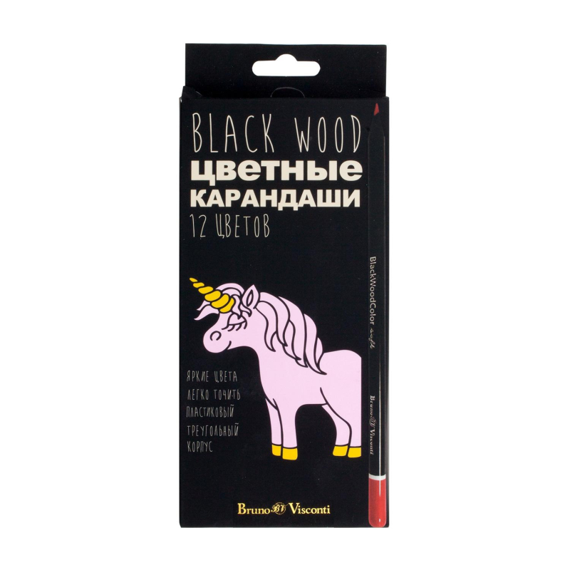 

Карандаши цветные ПЛАСТИКОВЫЕ BlackWoodColor , 12цв, 30-0097, (2шт.), Разноцветные