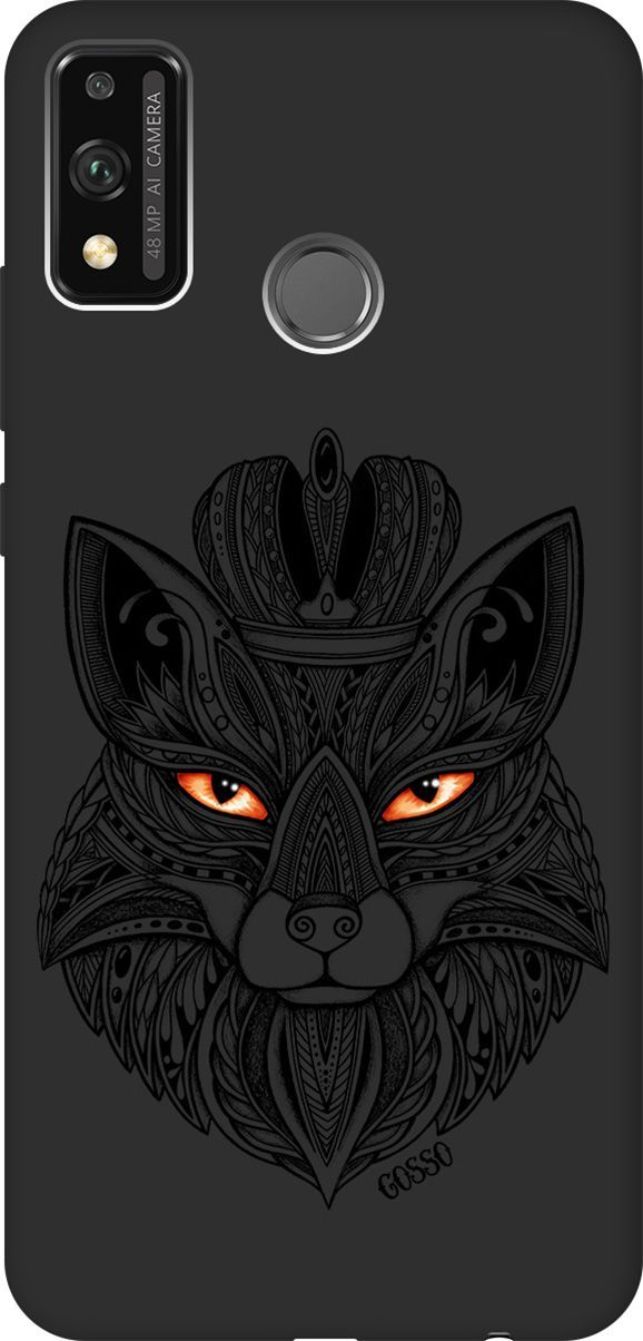 

Матовый чехол на Honor 9X Lite с принтом "Fox Queen" черный, Черный;белый, 243