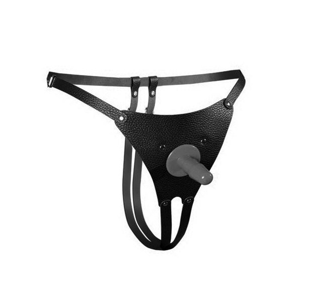 Трусики для страпона Bior toys ntb-80362 кожаные черный