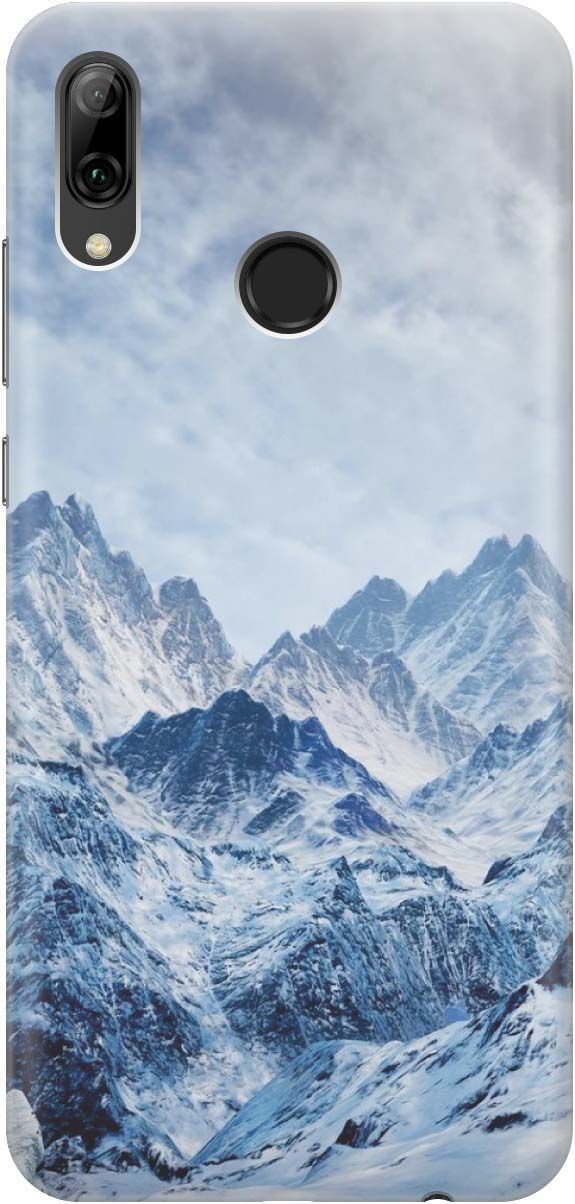 

Чехол на Honor 10 Lite/Huawei P Smart (2019) "Снежные горы", Белый;голубой, 345