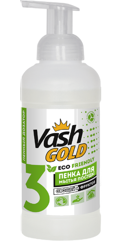 

Средство для мытья посуды Vash Gold Eco Friendly пенка 500 мл
