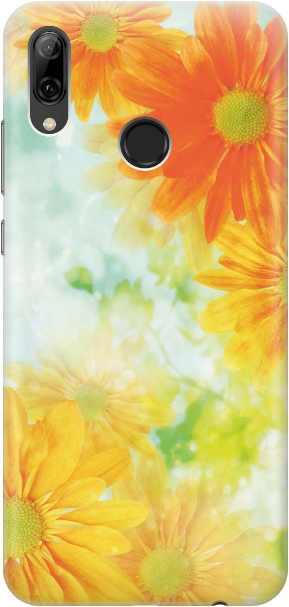 

Чехол на Honor 10 Lite/Huawei P Smart (2019) "Оранжевые цветы", Желтый;зеленый, 345