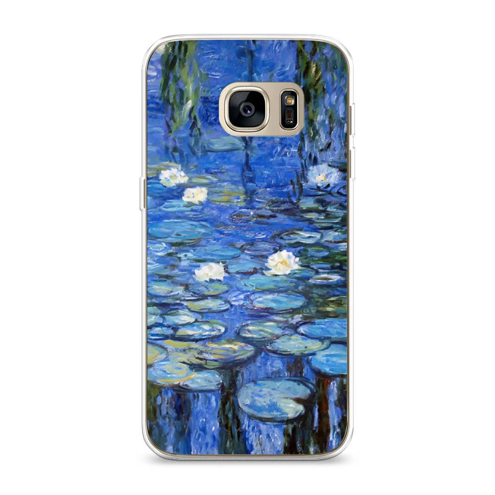 

Чехол на Samsung Galaxy S7 edge "Нарисованный пруд", Синий;зеленый, 24650-4
