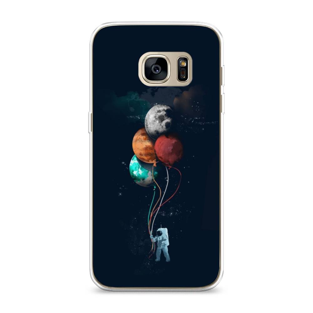 

Чехол на Samsung Galaxy S7 edge "Космонавт с шариками", Разноцветный, 24650-4