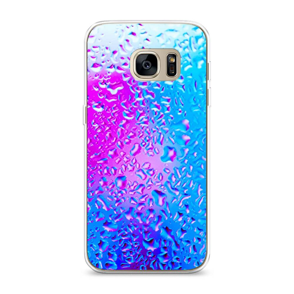 

Чехол на Samsung Galaxy S7 edge "Капли на стекле", Голубой;розовый, 24650-3