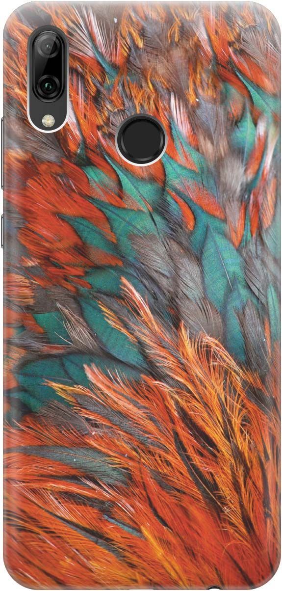 

Чехол на Honor 10 Lite/Huawei P Smart (2019) "Разноцветные перья", Желтый;зеленый, 344