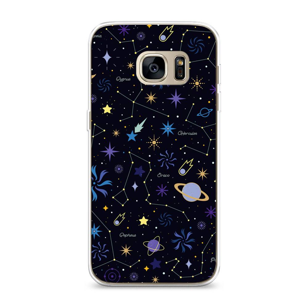 

Чехол на Samsung Galaxy S7 edge "Цветной космос", Желтый, 24650-2