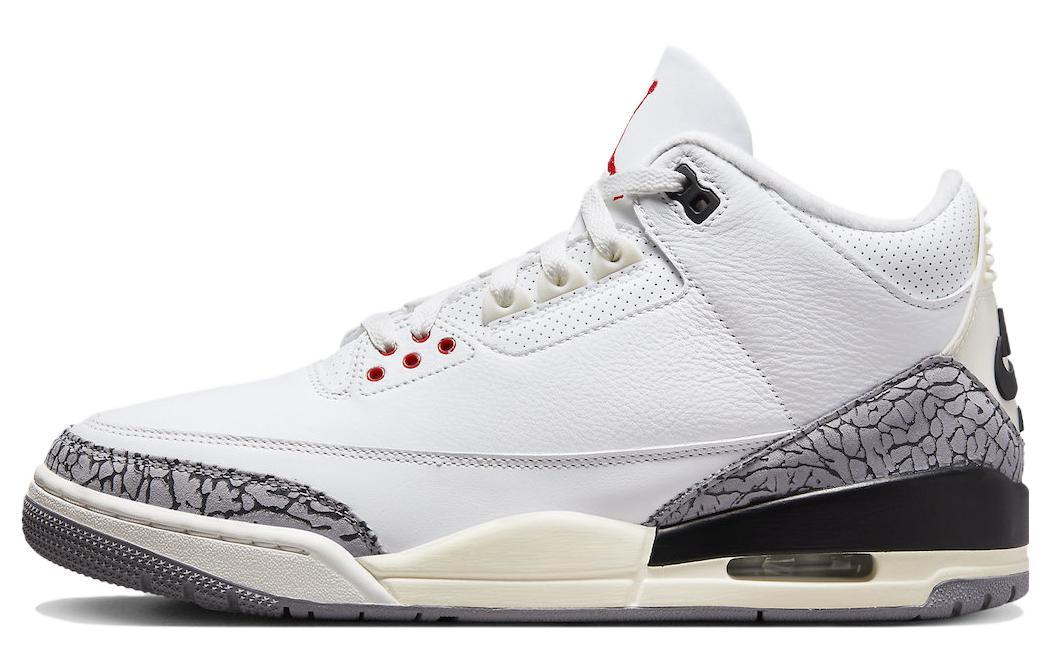 

Кеды унисекс Jordan Air Jordan 3 White Cement Reimagined 2023 белые 44.5 EU, Белый, Air Jordan 3 White Cement Reimagined 2023