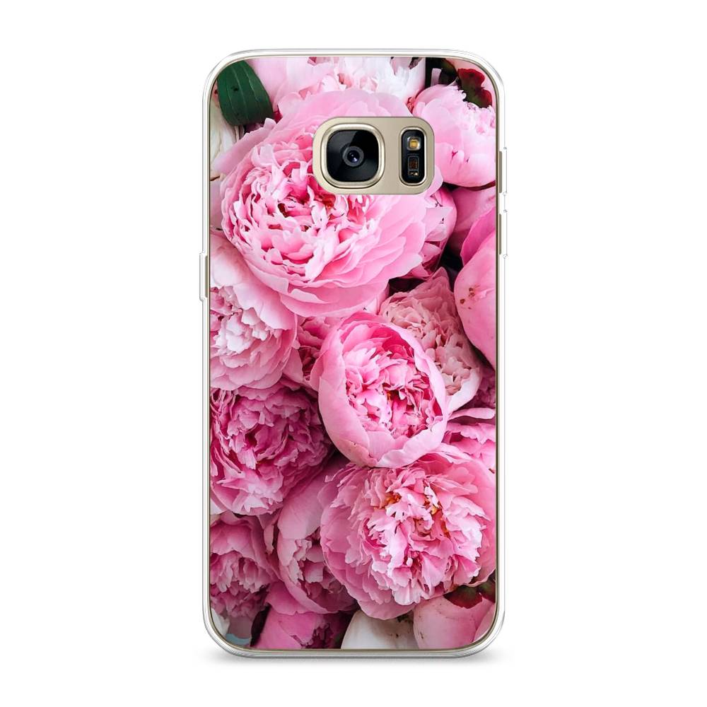 

Чехол на Samsung Galaxy S7 edge "Розовые пионы", Бежевый;розовый, 24650-2